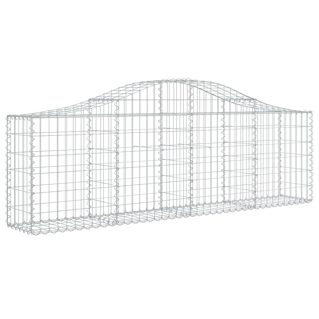 Arched Gabion Baskets 8 pcs 78.7"x11.8"x23.6"/31.5" Galvanized Iron