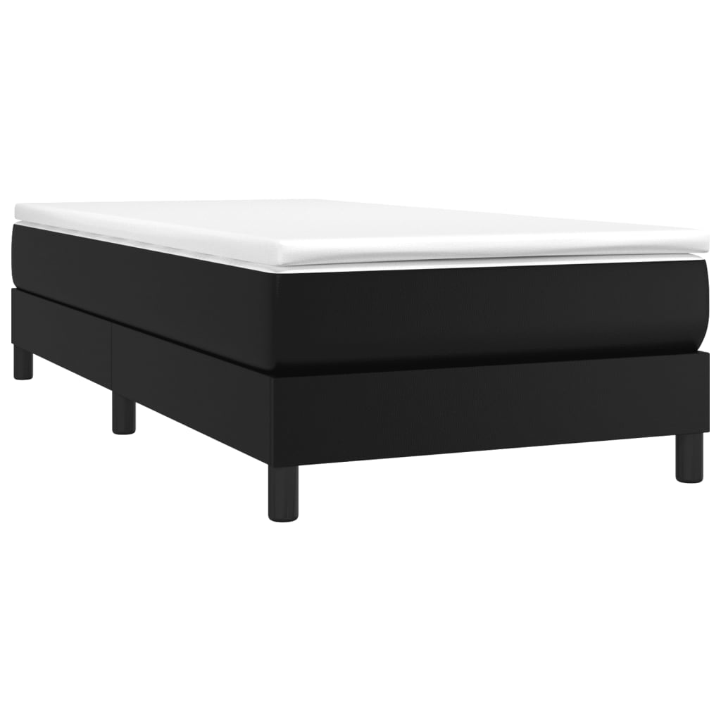 Bed Frame without Mattress Black Twin XL Faux Leather (US Only)