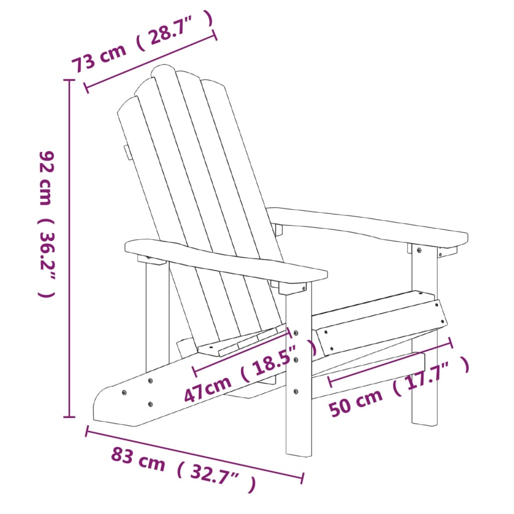 Patio Adirondack Chairs 2 pcs HDPE White