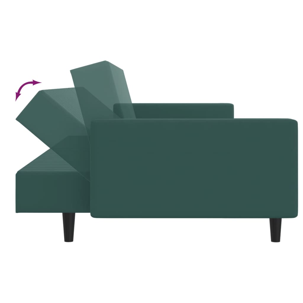 2 Piece Sofa Set Dark Green Velvet