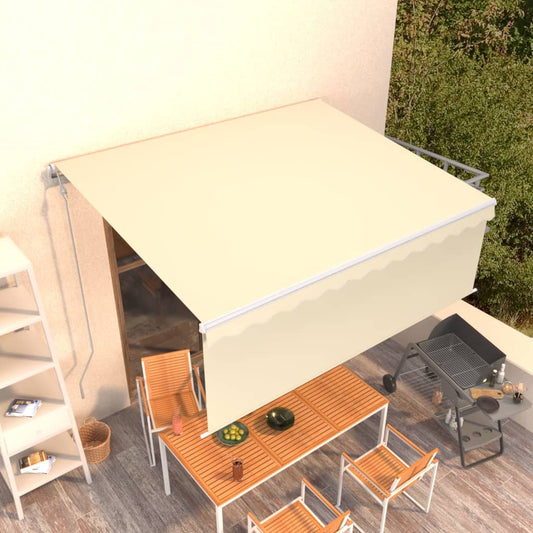 Automatic Retractable Awning with Blind 13.1'x9.8' Cream