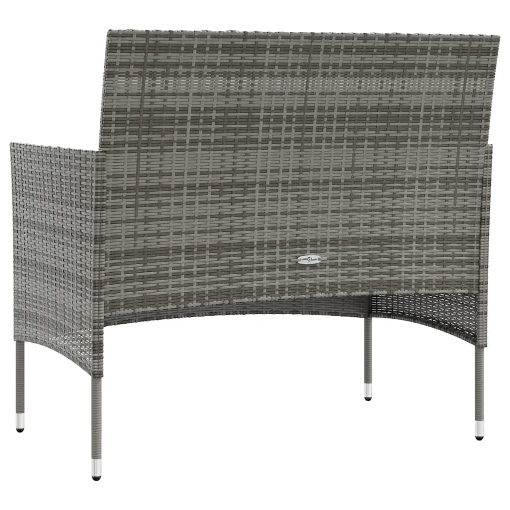 8 Piece Patio Lounge Set with Cushions Poly Rattan Gray