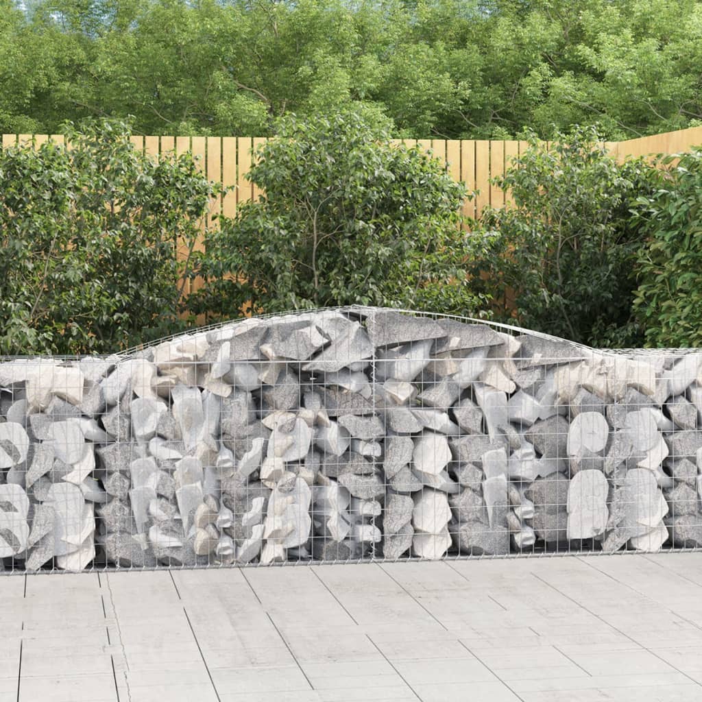 Arched Gabion Baskets 25 pcs 157.5"x19.7"x31.5"/39.4" Galvanized Iron