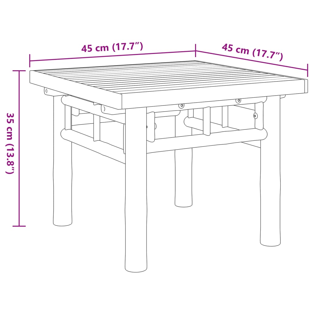 Coffee Table 17.7"x17.7"x13.8" Bamboo