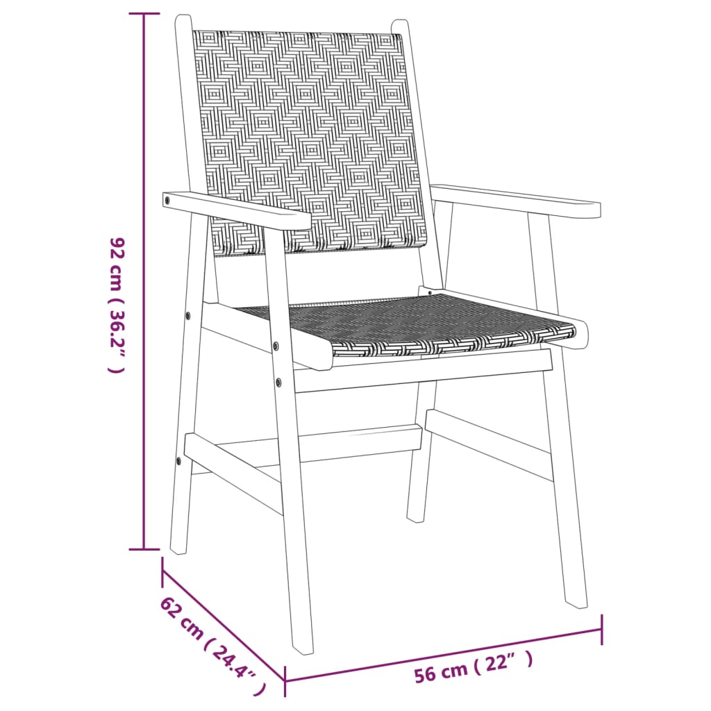 5 Piece Patio Dining Set Solid Wood Acacia