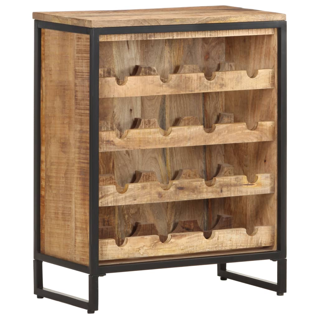 Wine Cabinet 24.4"x13"x30.9" Rough Mango Wood