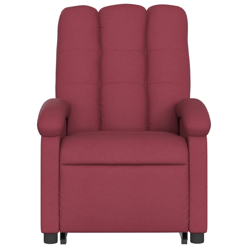 Stand up Massage Recliner Chair Wine Red Fabric