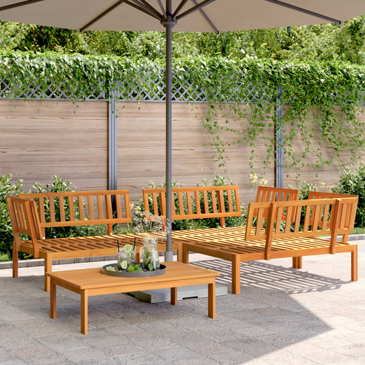 4 Piece Patio Pallet Sofa Set Solid Wood Acacia