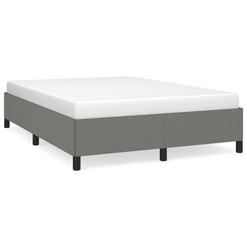 Bed Frame without Mattress Dark Gray 53.9"x74.8" Fabric