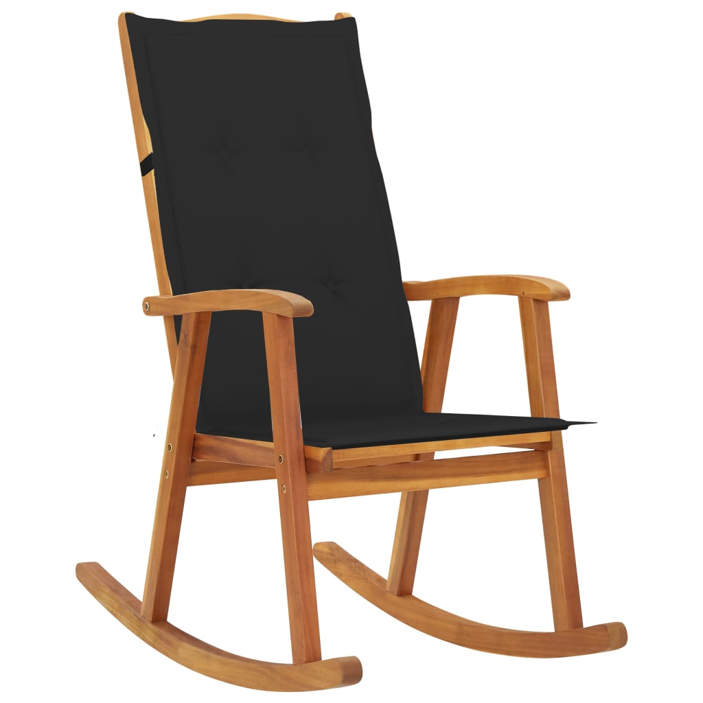 Rocking Chair with Cushions Solid Acacia Wood