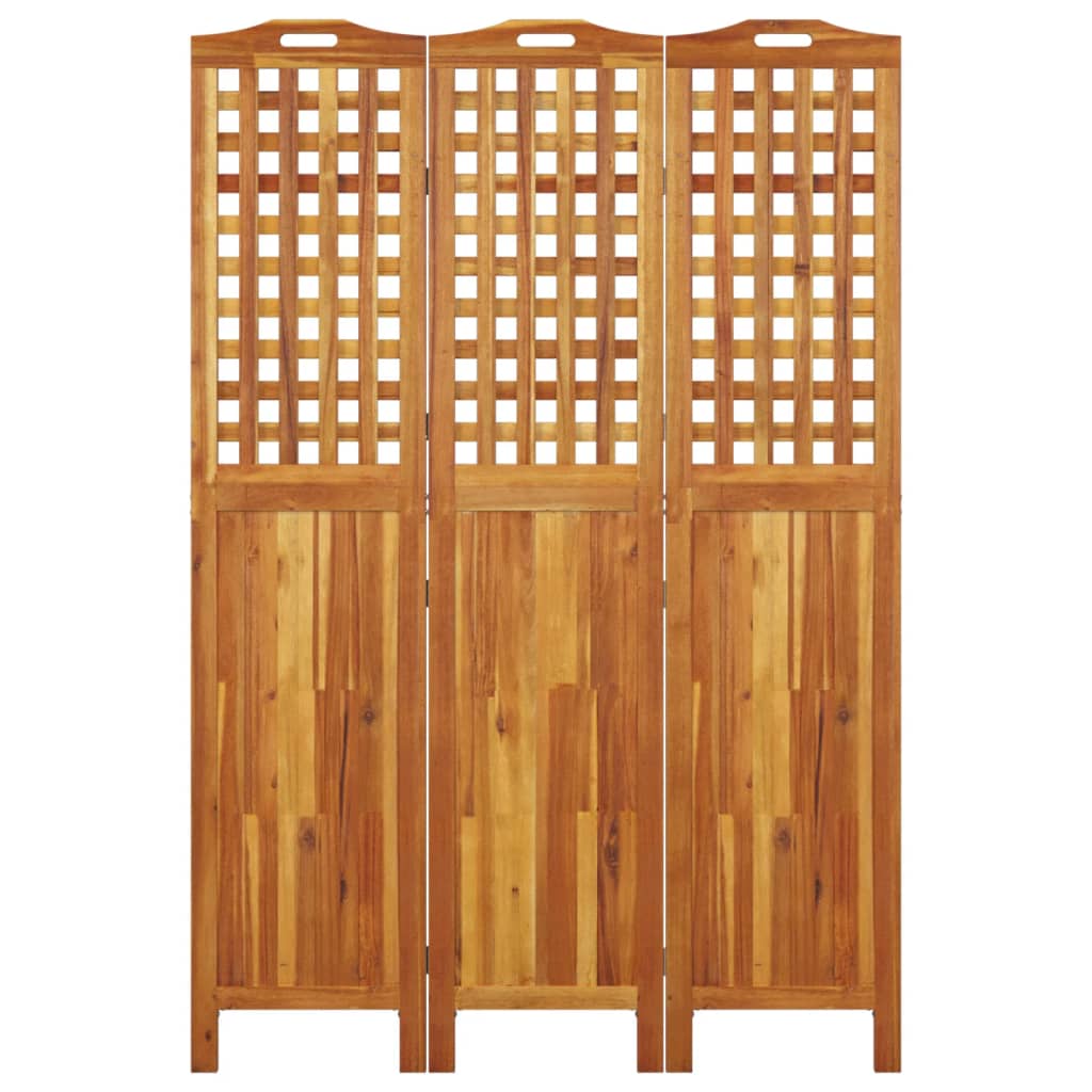 3-Panel Room Divider 47.8"x0.8"x70.9" Solid Wood Acacia