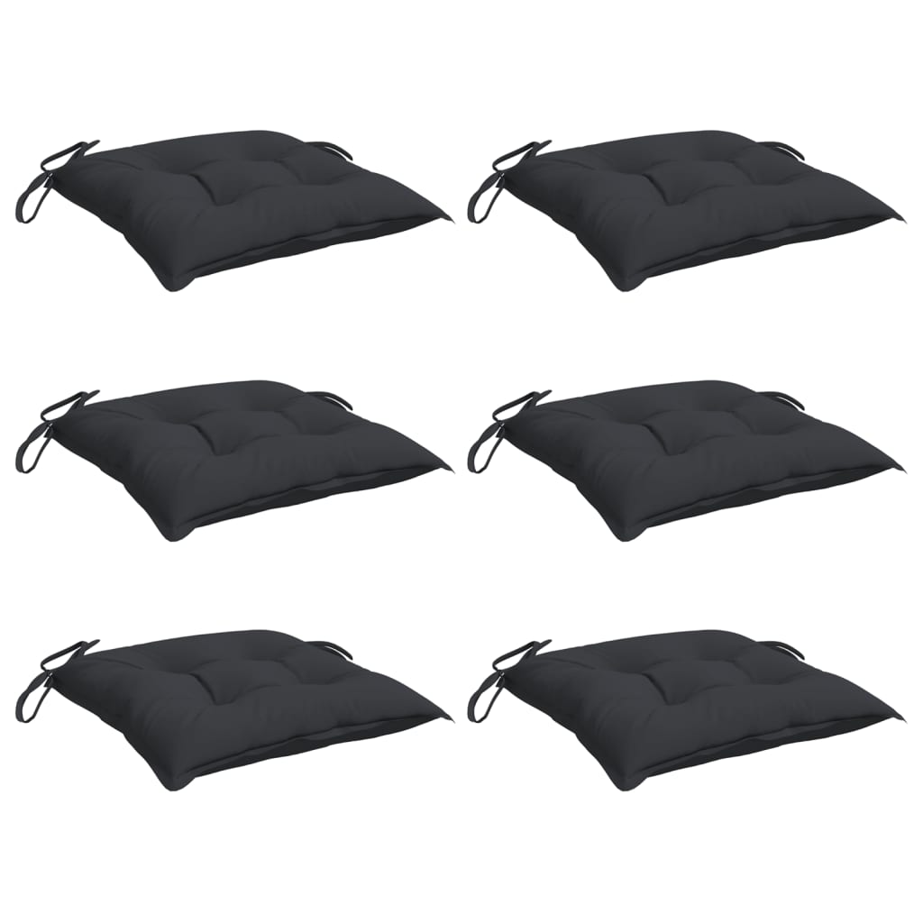 Chair Cushions 6 pcs Black 15.7"x15.7"x2.8" Oxford Fabric