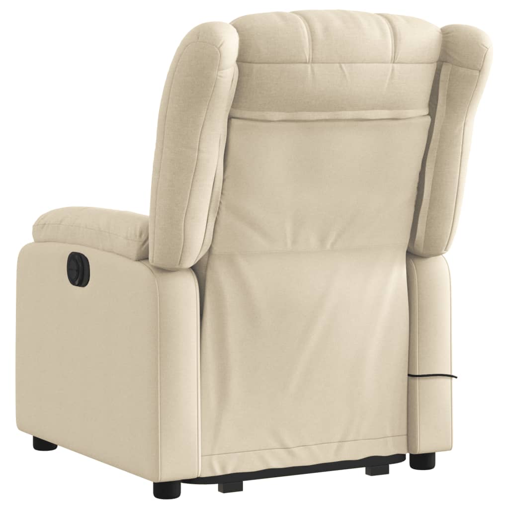 Stand up Massage Recliner Chair Cream Fabric