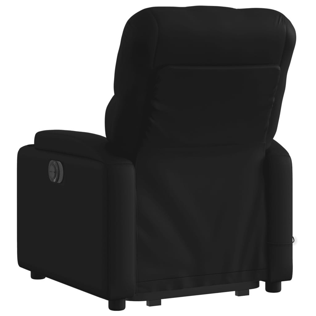 Electric Stand up Massage Recliner Chair Black Faux Leather