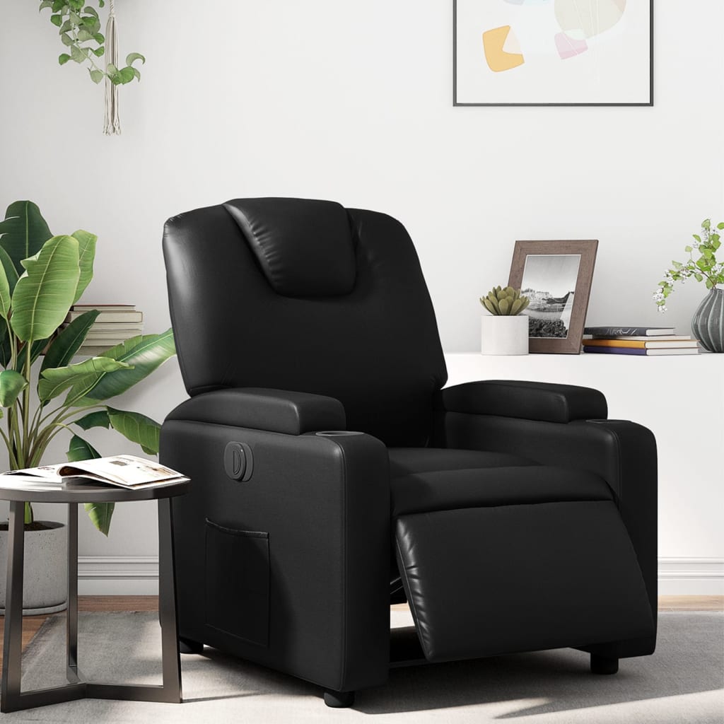 Massage Recliner Chair Gray Faux Leather