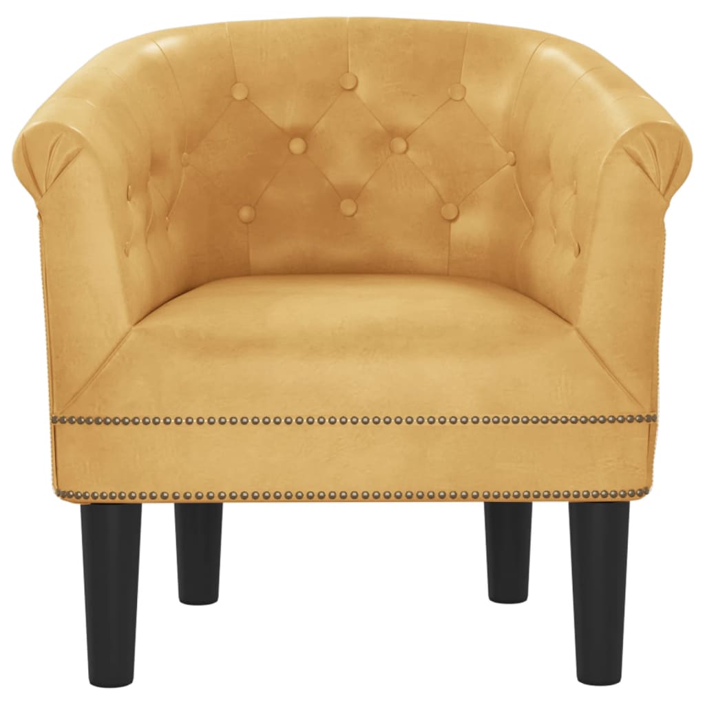 Tub Chair Gold Faux Leather