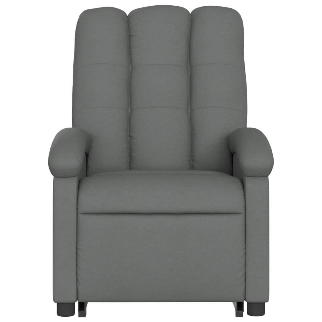 Electric Stand up Massage Recliner Chair Dark Gray Fabric