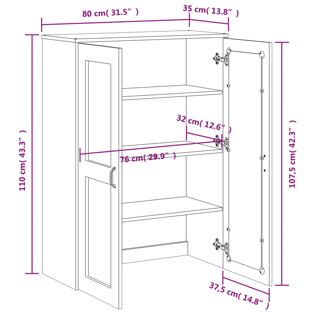 Top for Highboard VIKEN White Engineered Wood