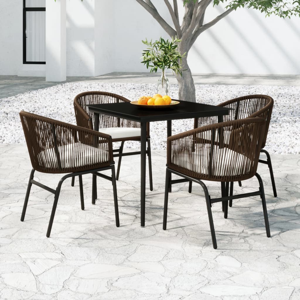 5 Piece Patio Dining Set Gray