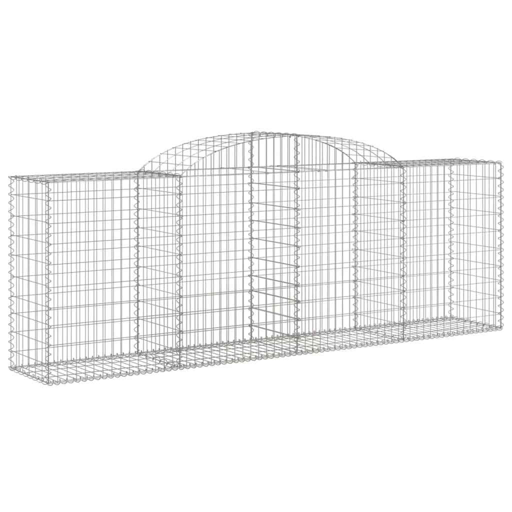 Arched Gabion Baskets 8 pcs 118.1"x19.7"x39.4"/47.2" Galvanized Iron