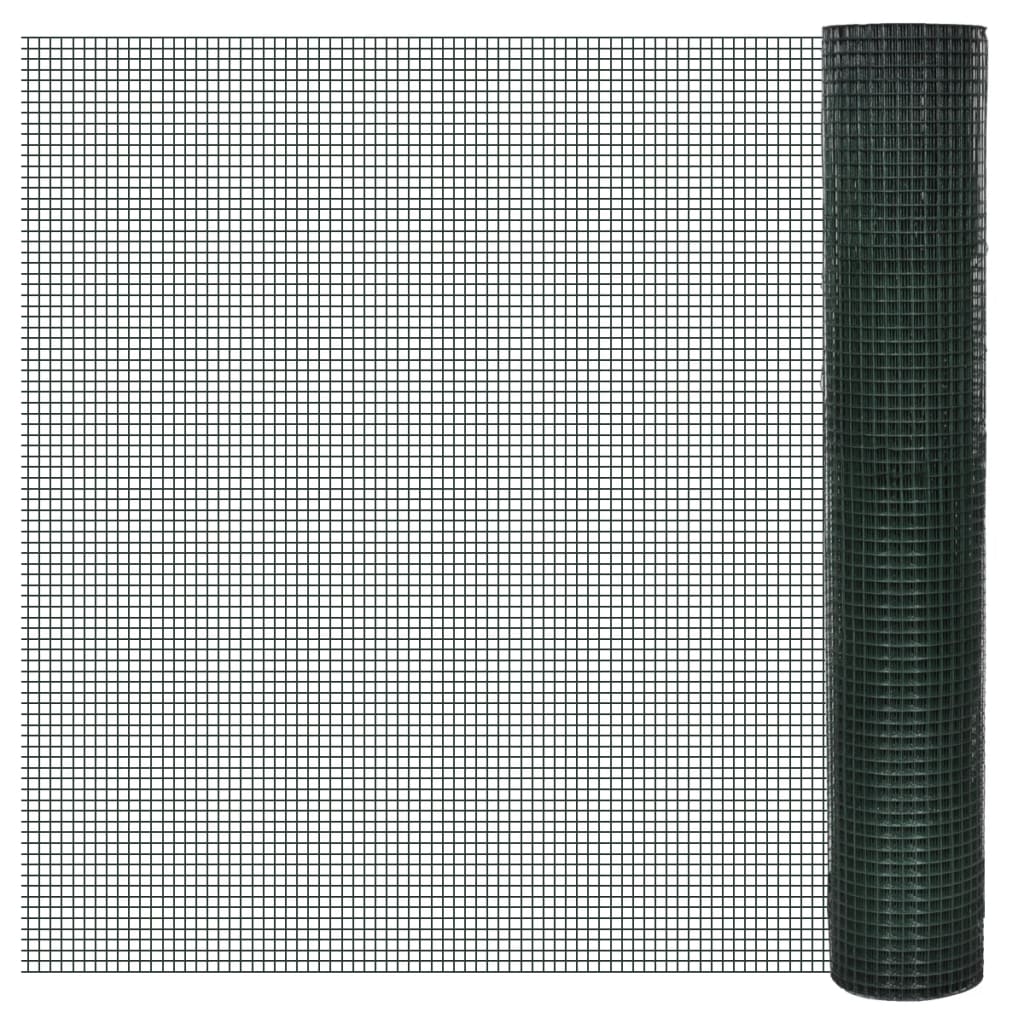 Chicken Wire Fence Galvanized with PVC Coating 82'x3.3' Green