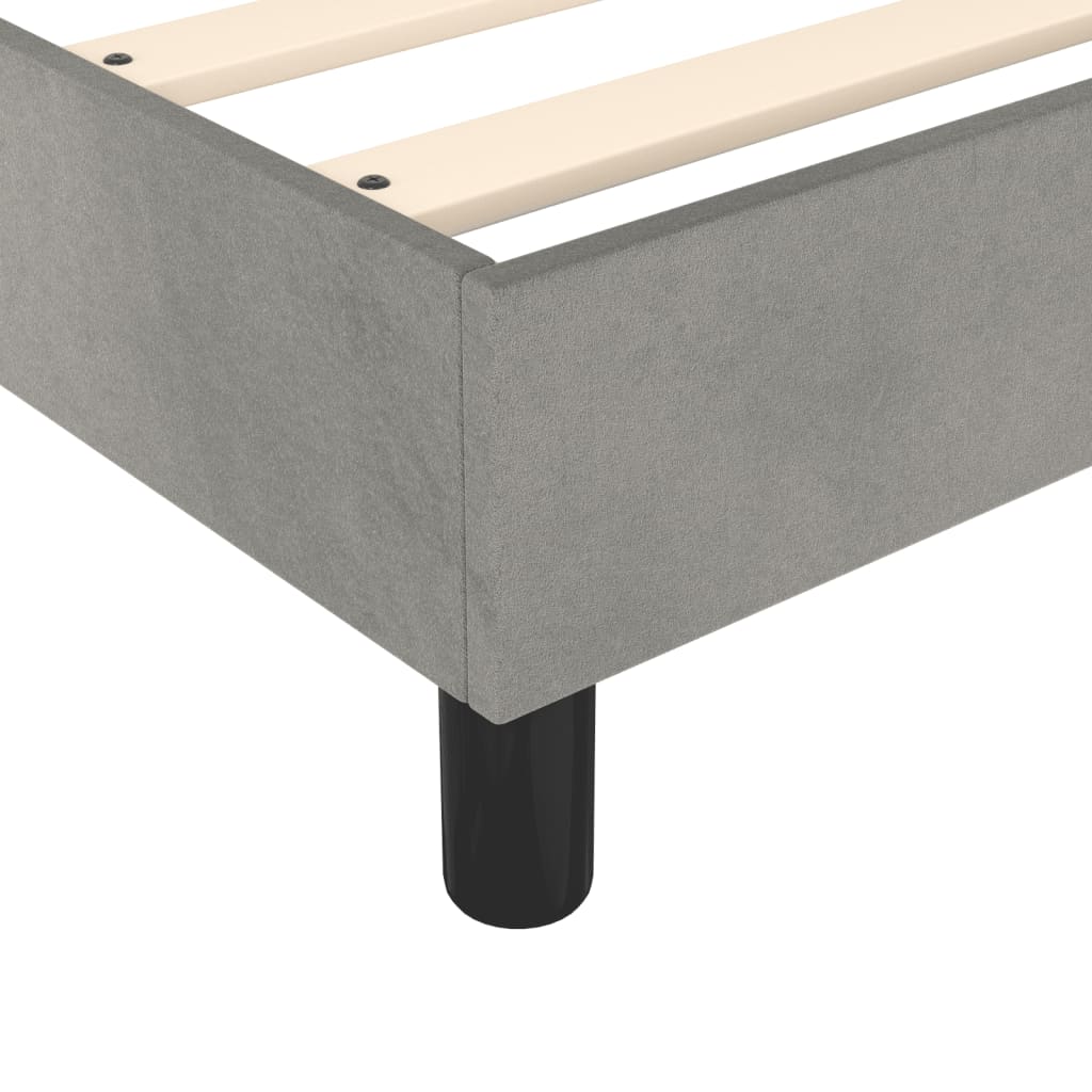 Bed Frame without Mattress Light Gray Full Velvet (US Only)