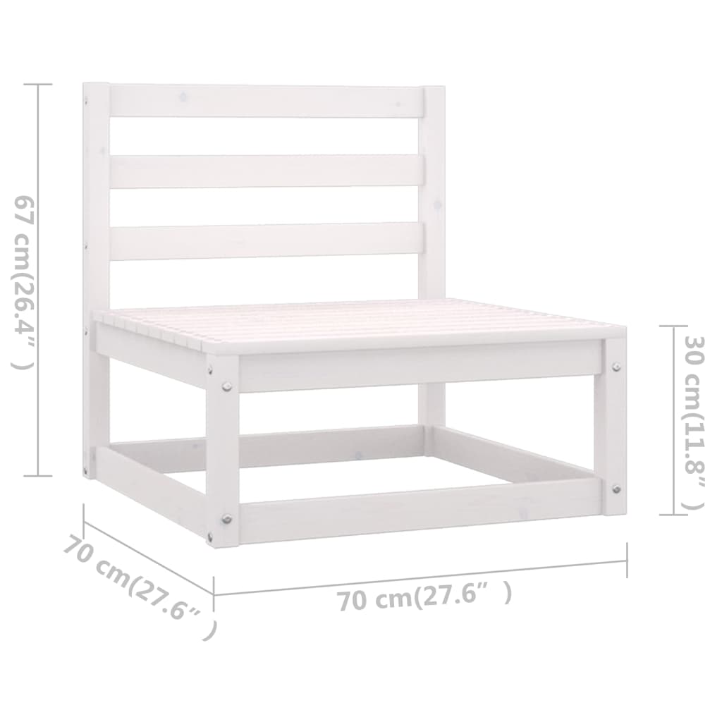 Patio 4-Seater Sofa White Solid Pinewood