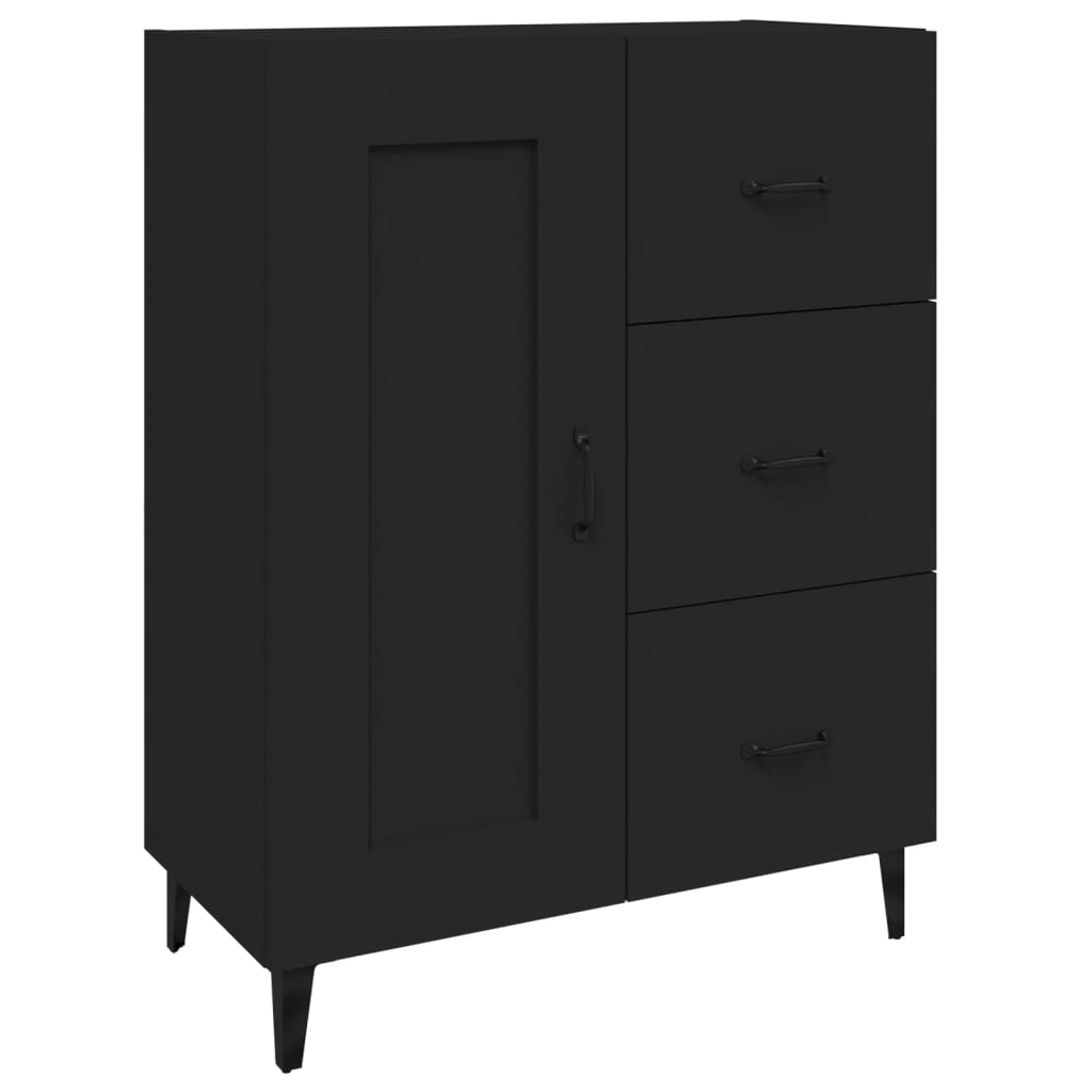 Sideboard Black 27.4"x13.4"x35.4" Engineered Wood