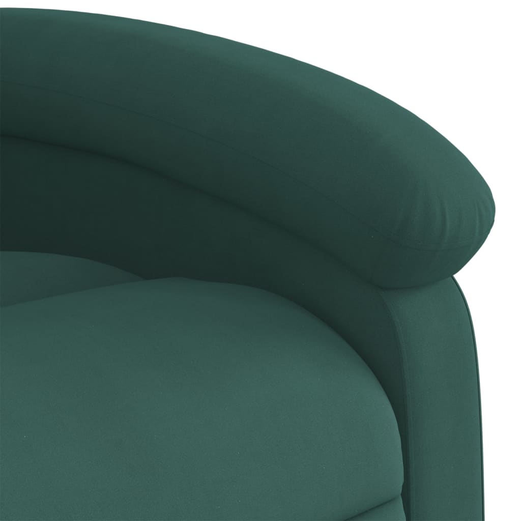 Electric Stand up Massage Recliner Chair Dark Green Velvet