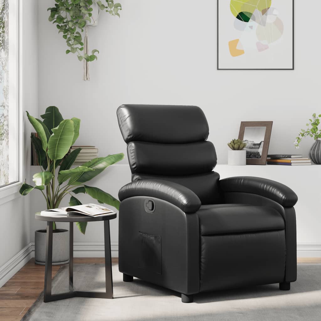 Recliner Chair Gray Faux Leather