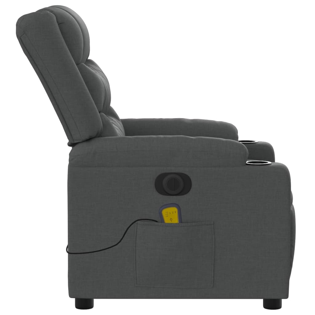 Electric Massage Recliner Chair Dark Gray Fabric