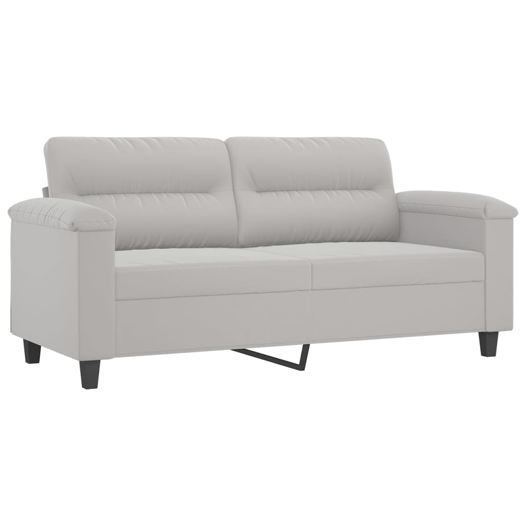 2-Seater Sofa Light Gray 55.1" Microfiber Fabric