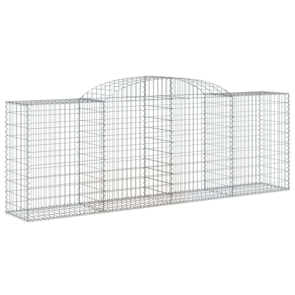 Arched Gabion Baskets 9 pcs 118.1"x19.7"x39.4"/47.2" Galvanized Iron