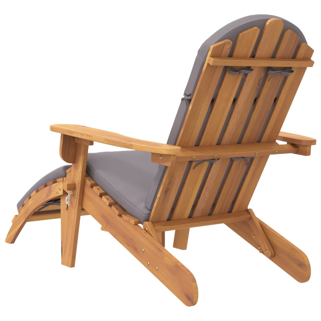 Adirondack Patio Chair with Footrest Solid Wood Acacia