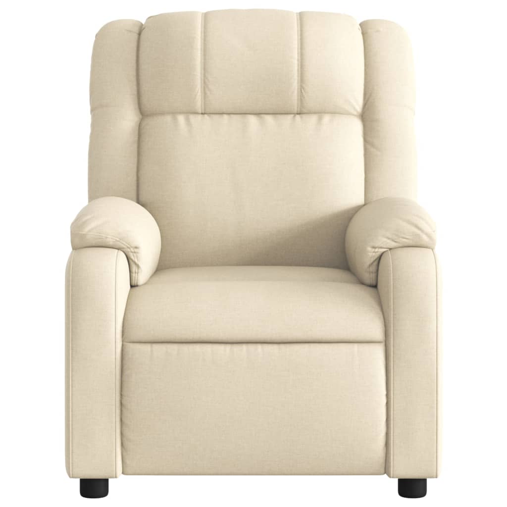 Electric Massage Recliner Chair Cream Fabric