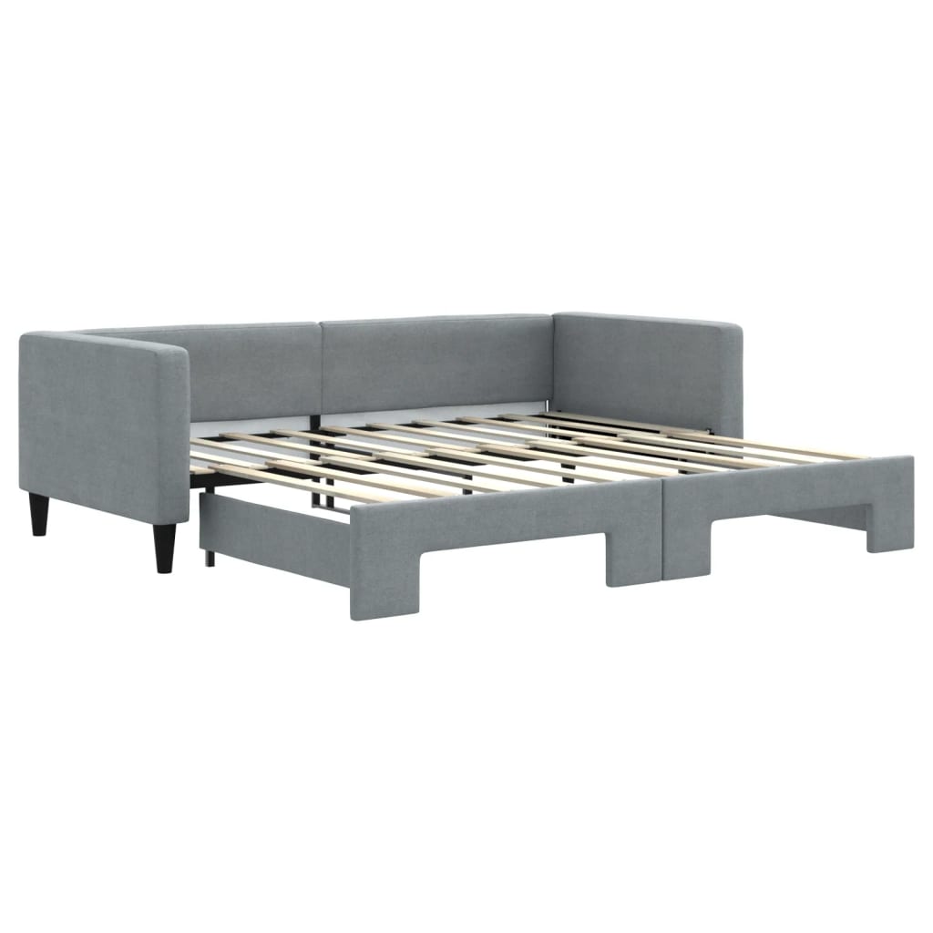 Daybed with Trundle without Mattress Light Gray 39.4"x74.8"