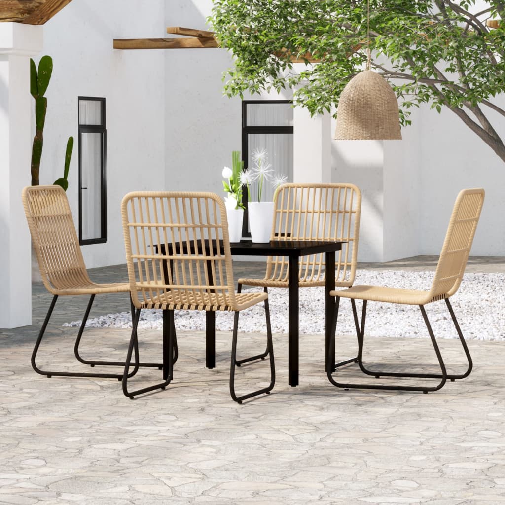 5 Piece Patio Dining Set Oak