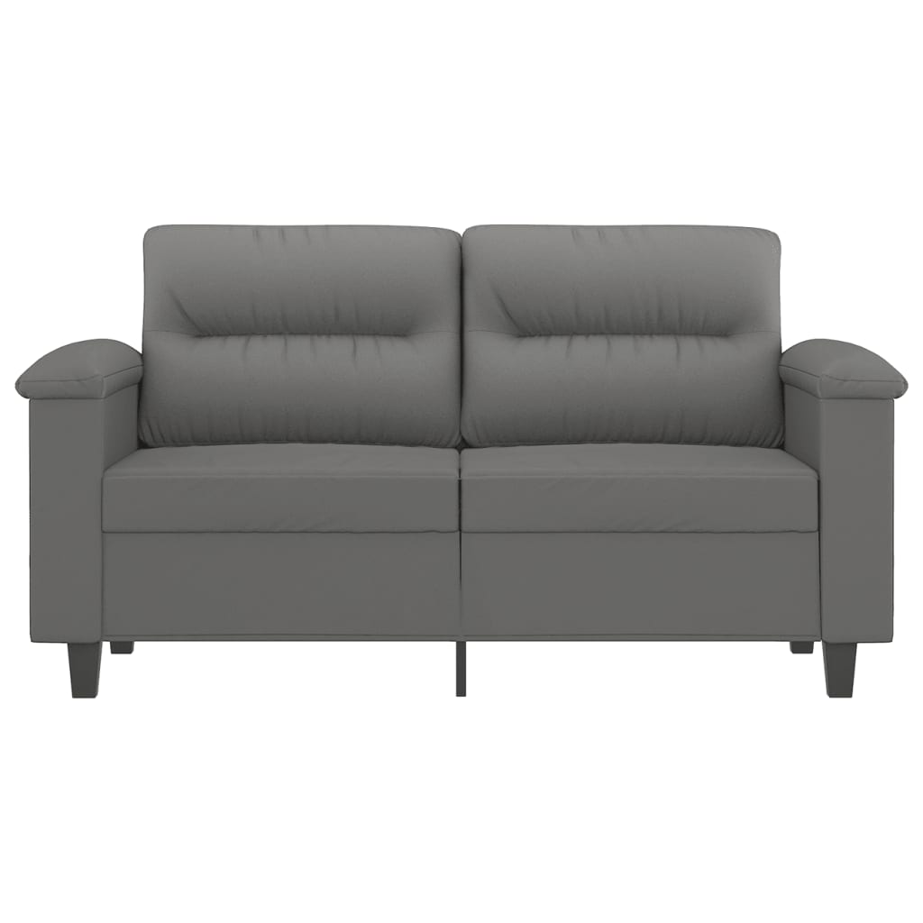 2-Seater Sofa Dark Gray 47.2" Microfiber Fabric