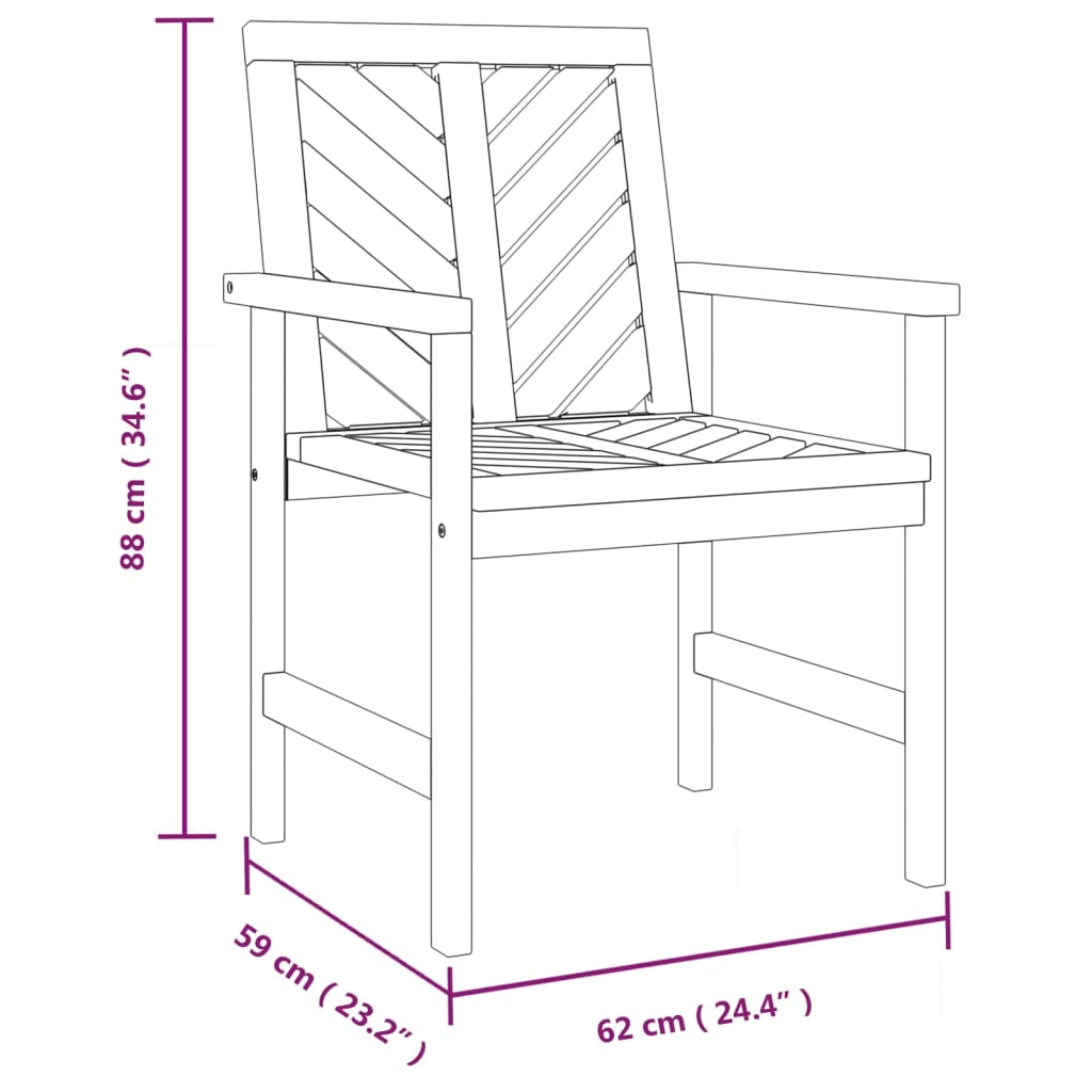 Patio Dining Chairs 4 pcs Solid Wood Acacia