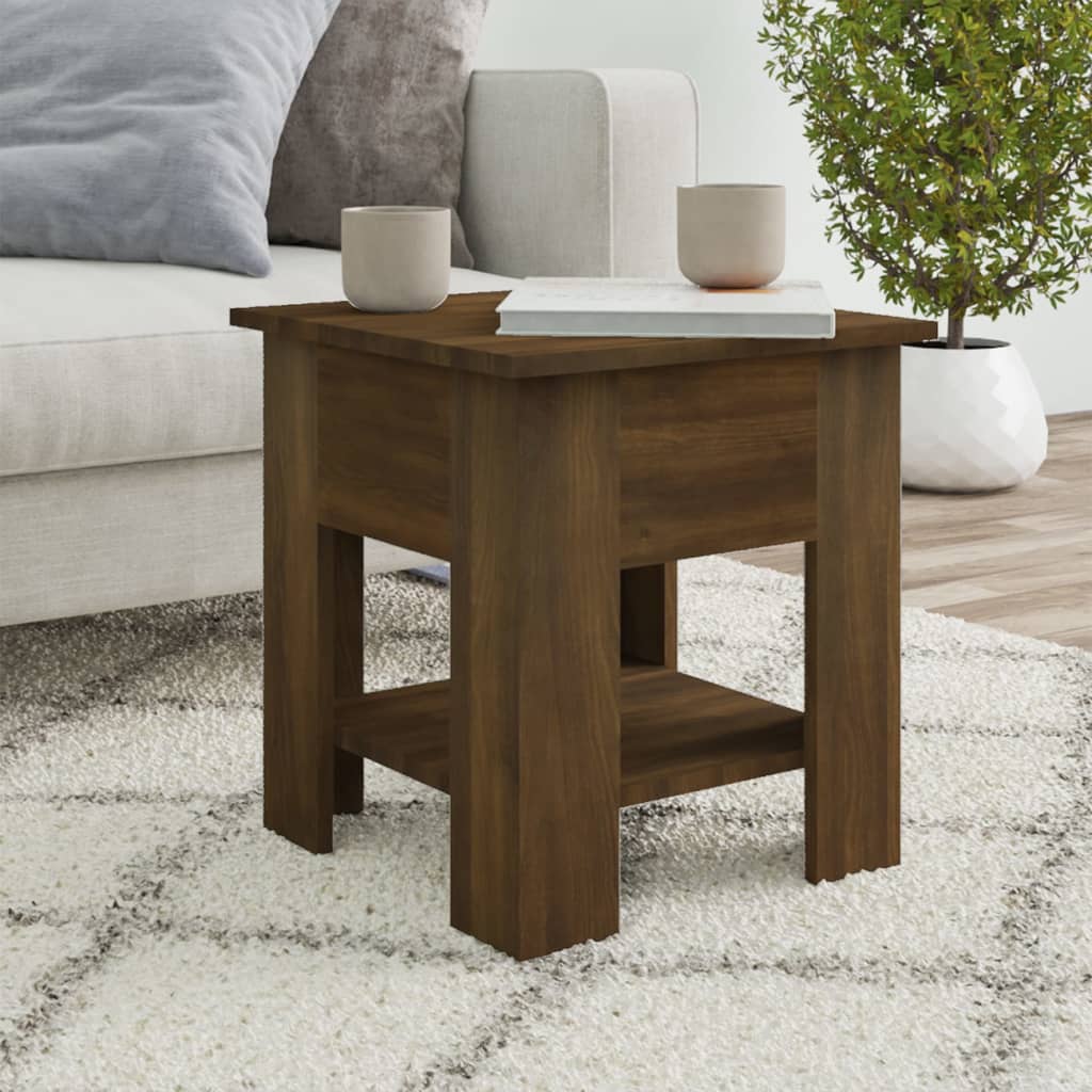 Coffee Table Black 15.7"x15.7"x16.5" Engineered Wood