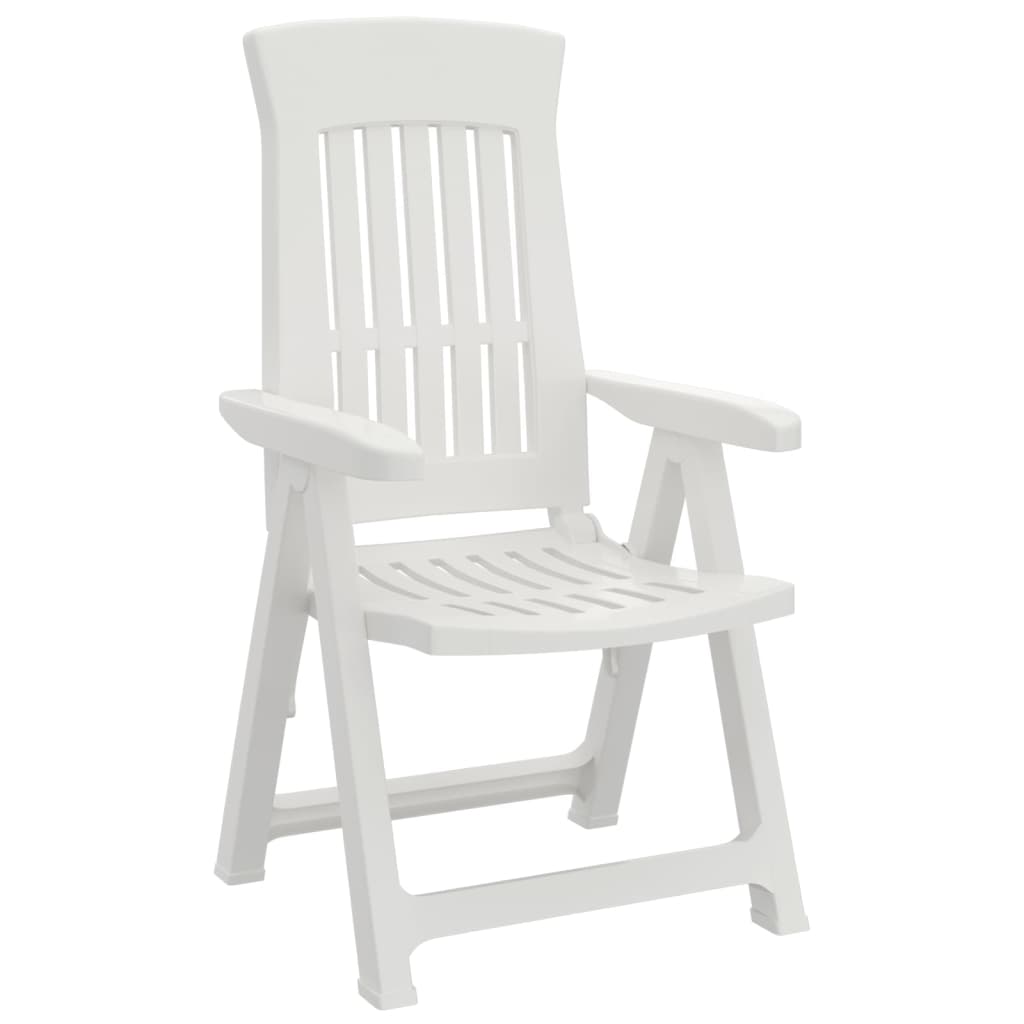 Patio Reclining Chairs 2 pcs White PP