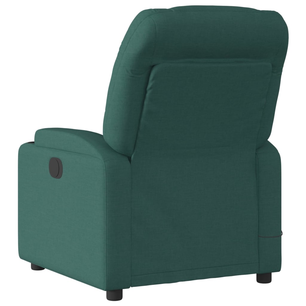 Massage Recliner Chair Dark Green Fabric