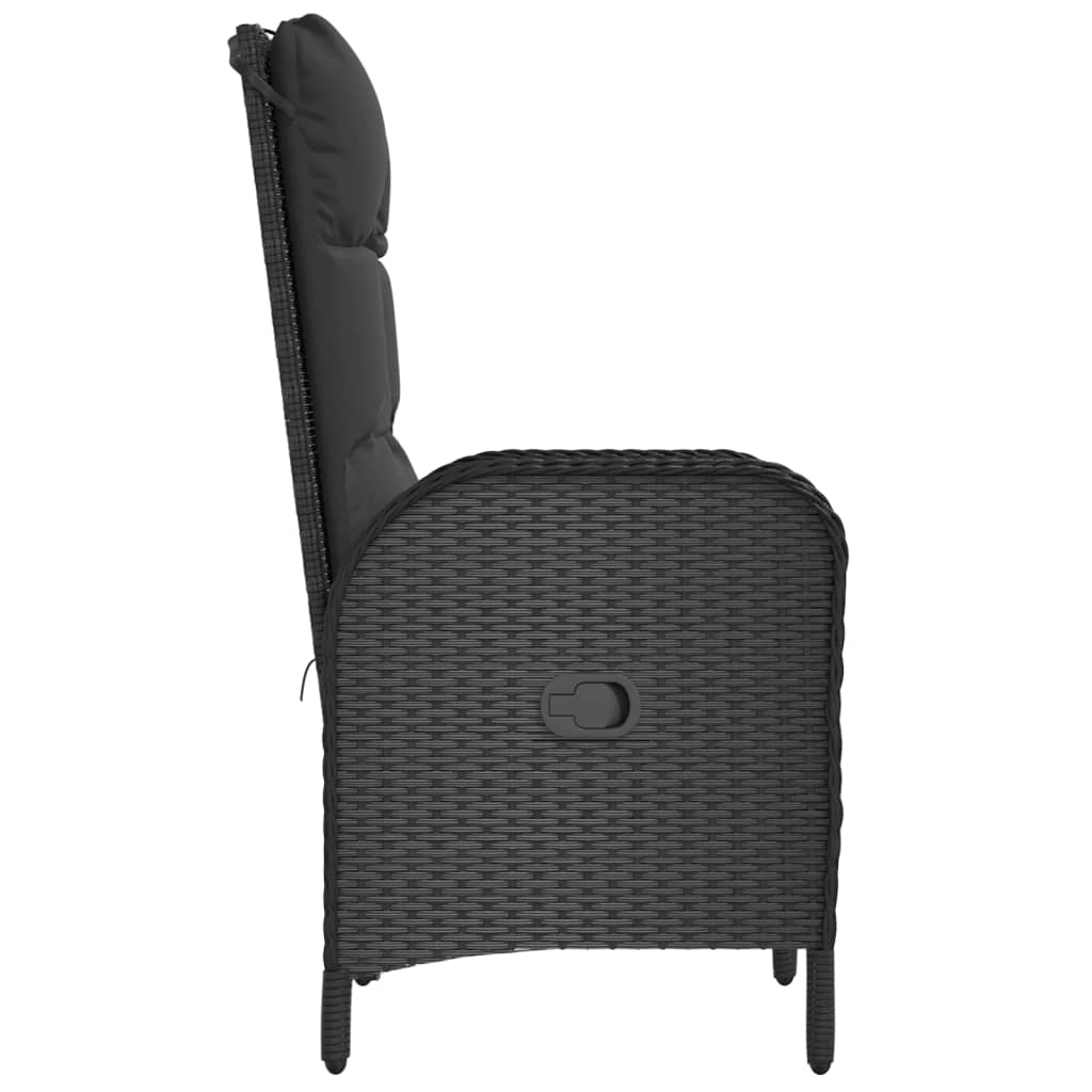 Patio Chairs 2 pcs Poly Rattan Black