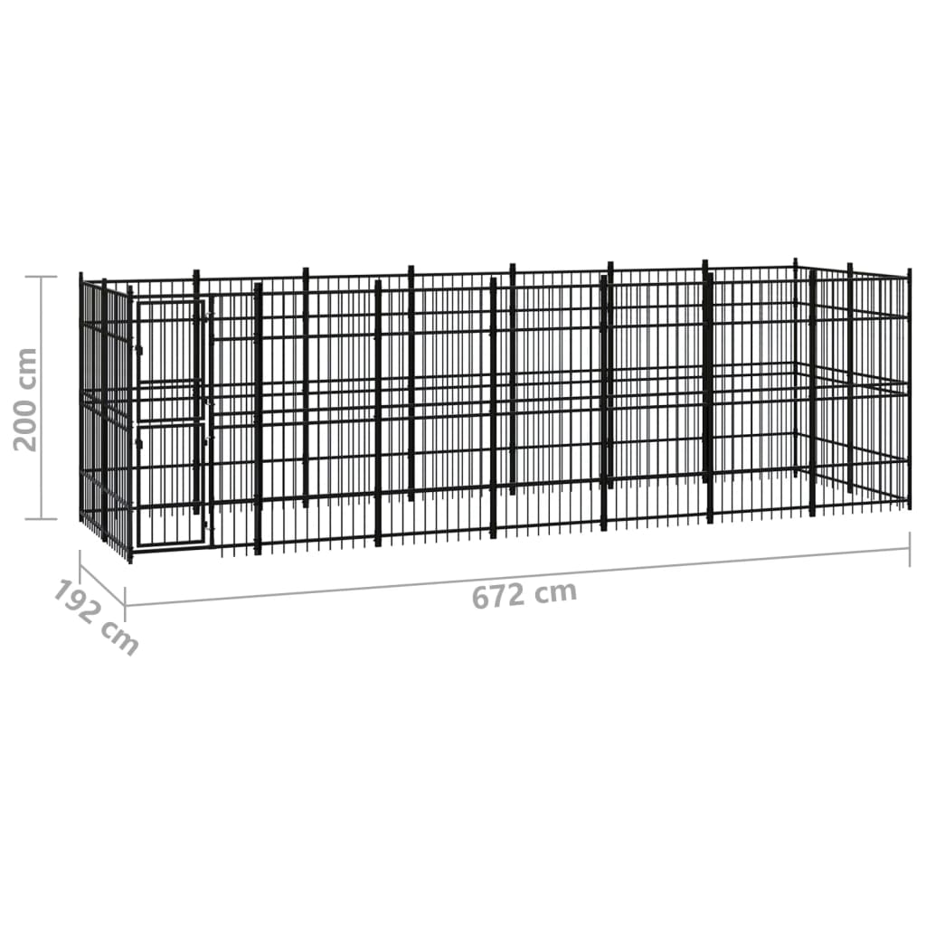 Outdoor Dog Kennel Steel 138.9 ft��