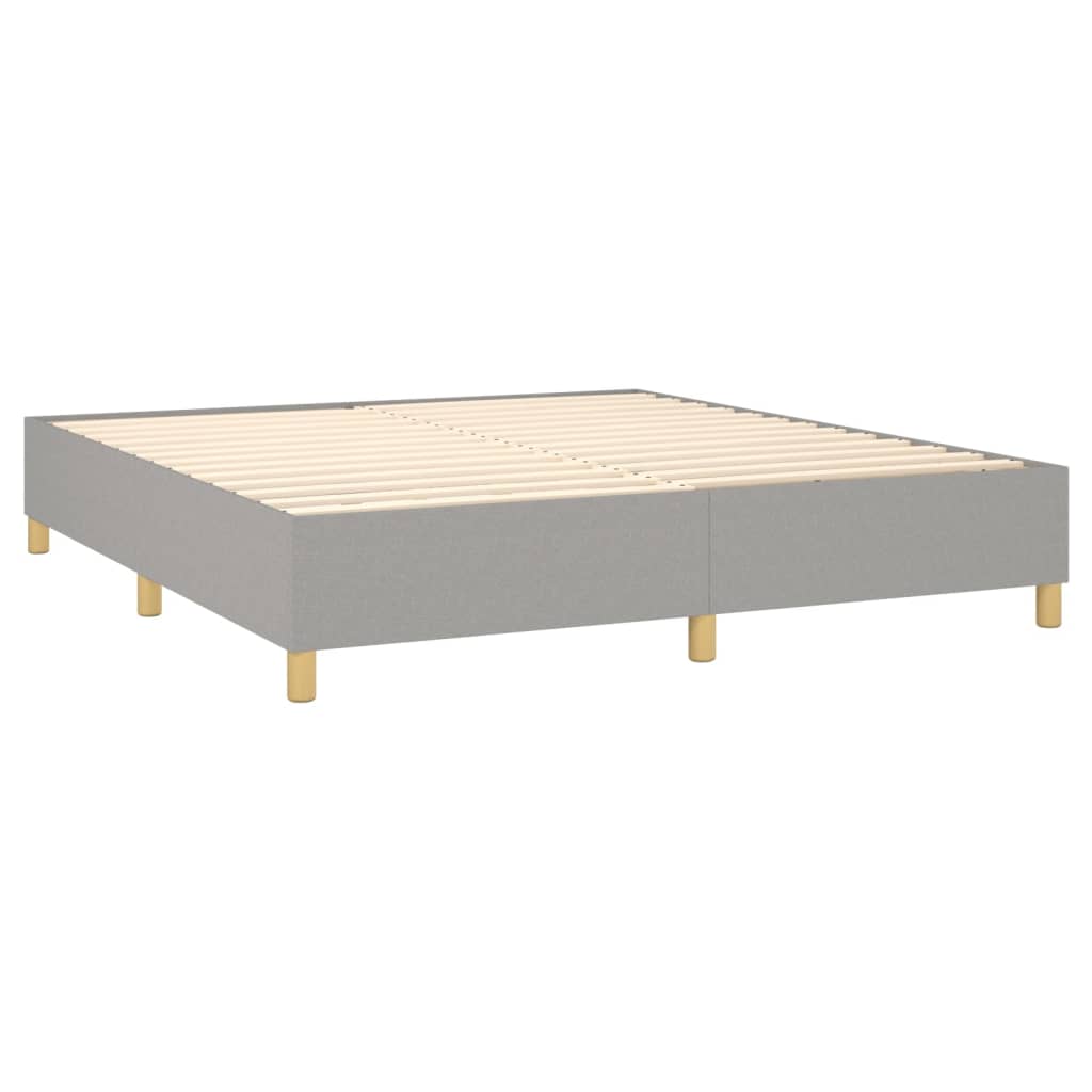 Box Spring Bed with Mattress Light Gray 76"x79.9" King Fabric