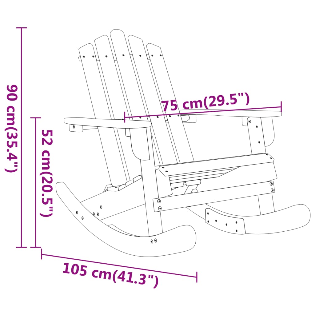 3 Piece Adirondack Patio Lounge Set Solid Wood Acacia