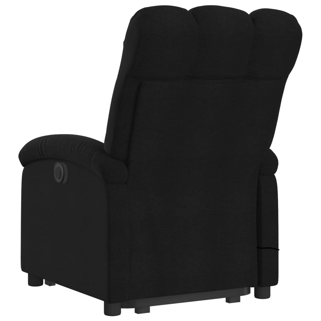 Electric Stand up Massage Recliner Chair Black Fabric