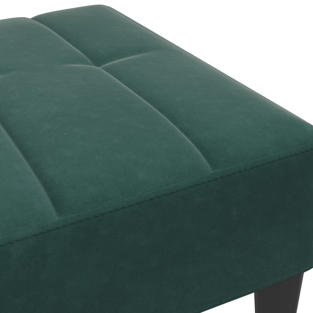 Footstool Dark Green 30.3"x21.7"x12.2" Velvet