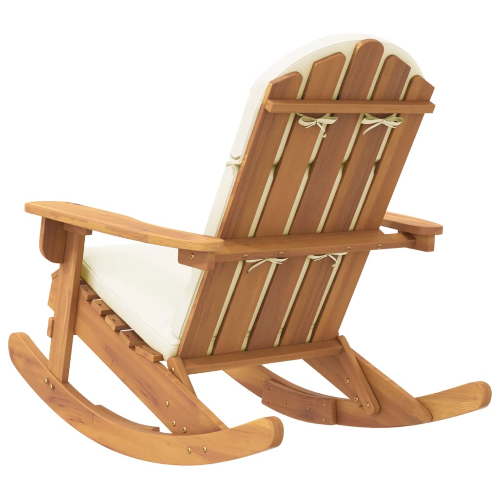 Adirondack Rocking Chair with Cushions Solid Wood Acacia