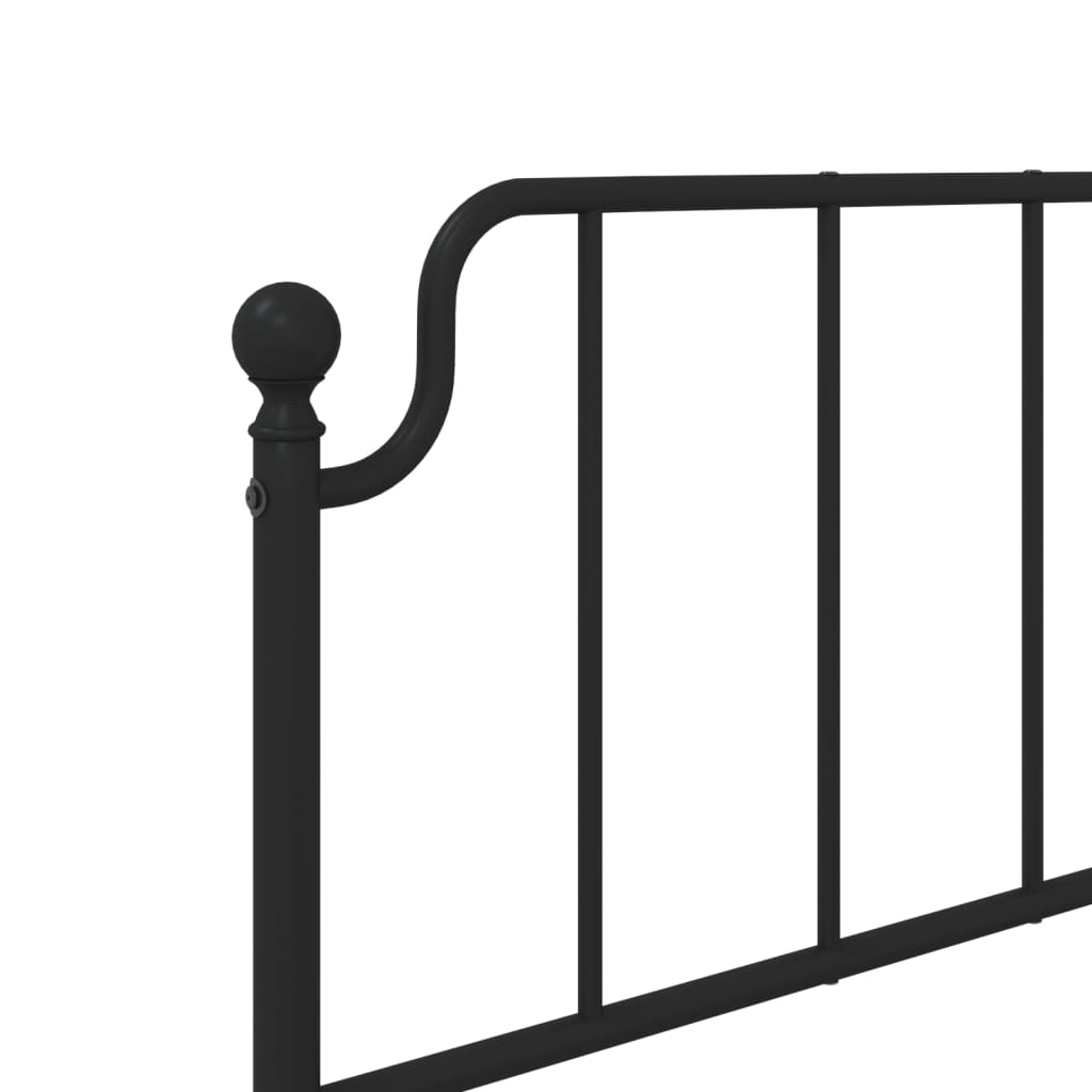 Metal Bed Frame without Mattress with Headboard Black 39.4"x74.8"